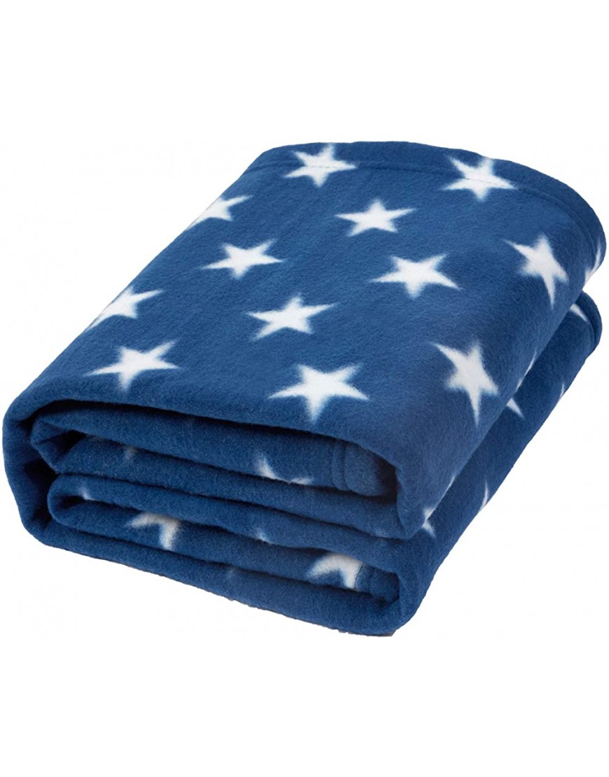 Dreamscene Flannel Fleece Stars Throw Over Bed Warm Soft Blanket Plush for Kids Sofa Navy Blue 50" x 60" inch - BQG74MPJ2