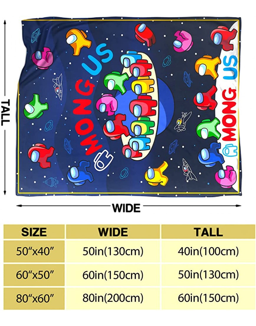 Fleece Throw Blanket for Among Us Lover,330GSM 60x80 Oversize Soft Warm and Cozy Flannel Throw Blanket for Girls and Boys Gifts - BL9DI6BCD