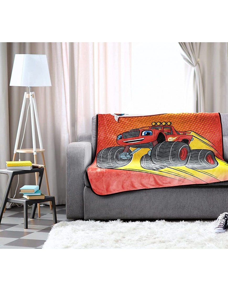 Jay Franco Blaze and The Monster Machines Off to The Races Throw Blanket Measures 46 x 60 inches Kids Bedding Fade Resistant Super Soft Fleece Official Blaze Product - B1RE6RXJP