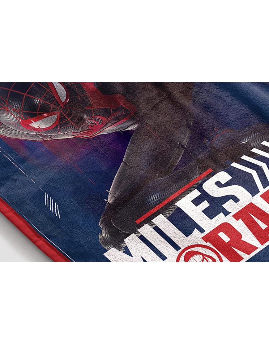 Jay Franco Marvel Miles Morales Gamerverse Be Greater Blanket Measures 62 x 90 inches Kids Bedding Fade Resistant Super Soft Fleece Official Marvel Product - BNXS0TO03