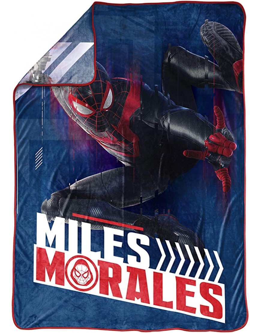 Jay Franco Marvel Miles Morales Gamerverse Be Greater Blanket Measures 62 x 90 inches Kids Bedding Fade Resistant Super Soft Fleece Official Marvel Product - B96PNLY4B