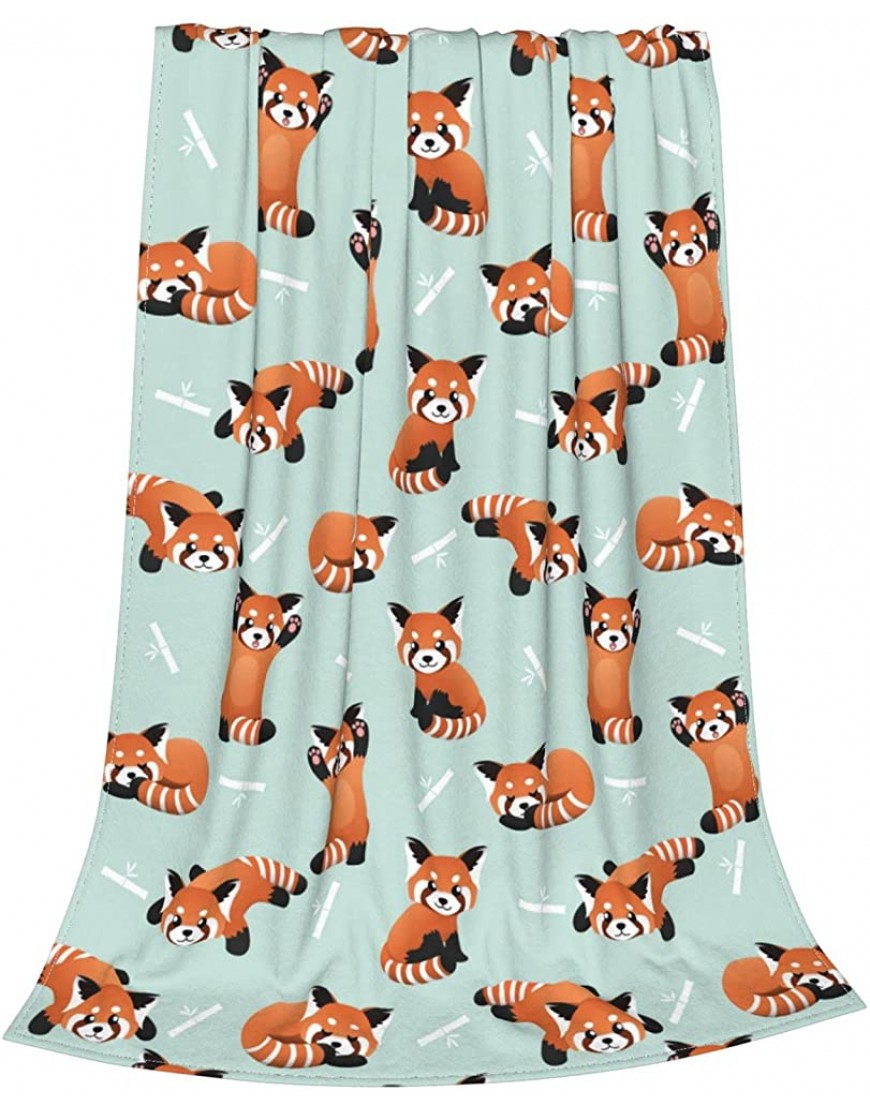 Kadiman Red Panda Bears Flannel Fleece Throw Blanket for Kids Lightweight Cozy Plush Bed Blanket for Bedroom Living Rooms Sofa Couch 50InchX40Inch - BYCGNDCVR