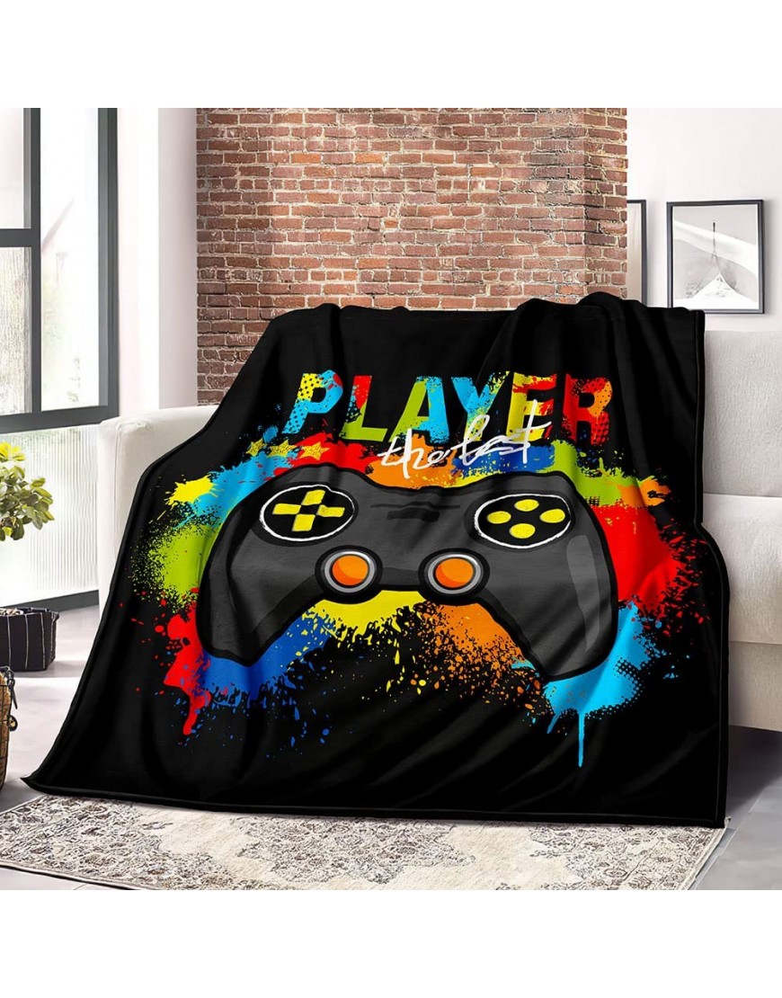 lirs Bedding Gaming Throw Blanket 80 x 60’’ Super Soft Fleece Gamer Gift for Couch Sofa for for Kids Boys Teens Video Game MT-A19 80’’x60 - BPUSY1E2T