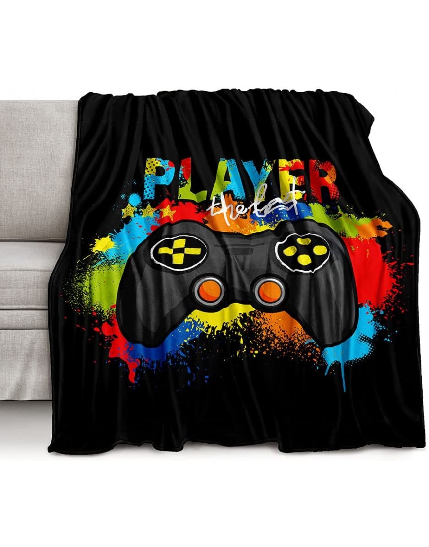 lirs Bedding Gaming Throw Blanket 80 x 60’’ Super Soft Fleece Gamer Gift for Couch Sofa for for Kids Boys Teens Video Game MT-A19 80’’x60 - BPUSY1E2T