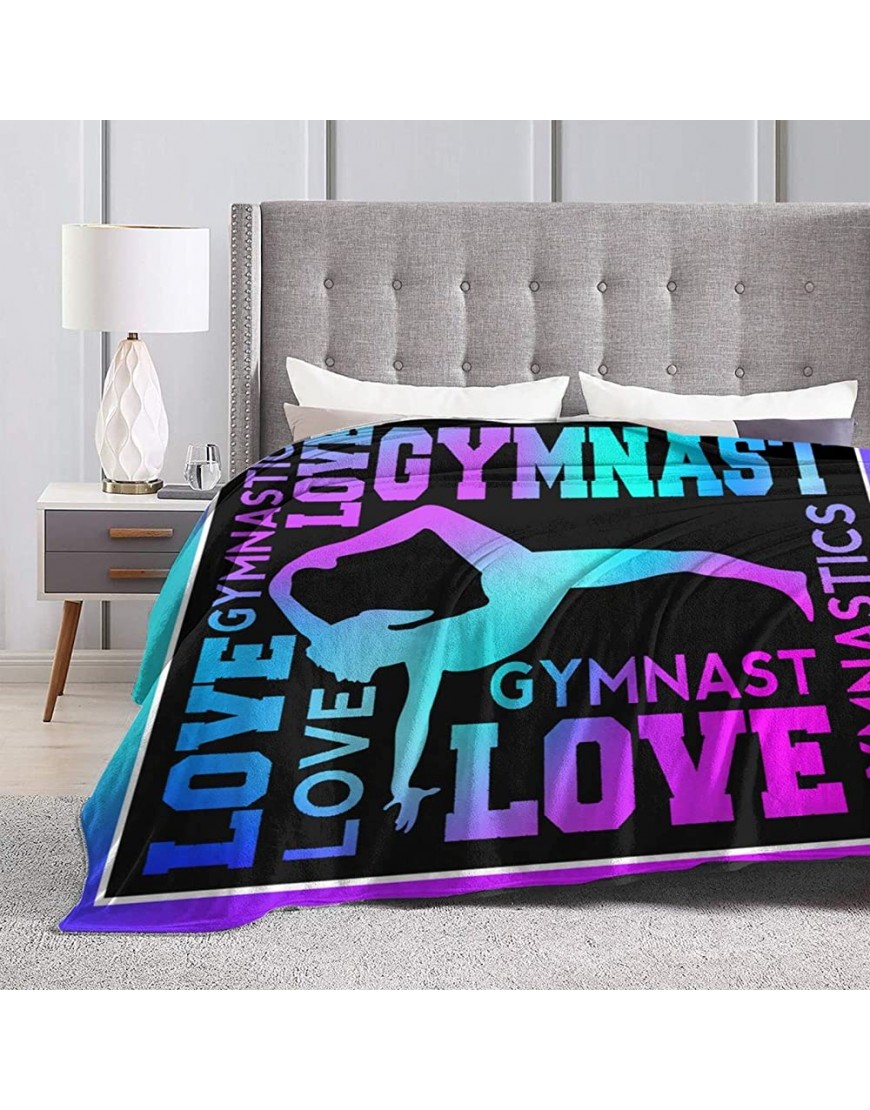 Love Gymnastics Fleece Throw Home Decor Soft Cozy Blanket Bed Couch Sofa for Girls Boys Teens Blanket 80X60 - BHIF9KEAV