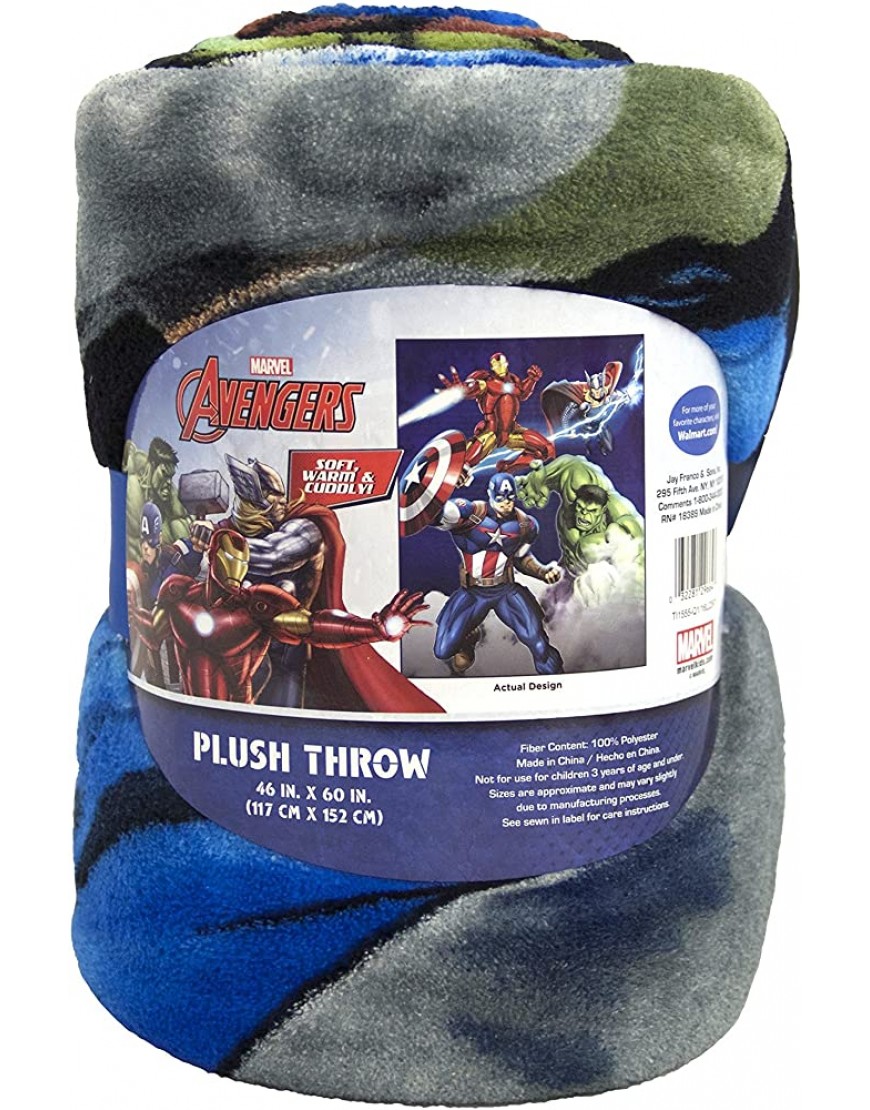 Marvel Avengers Blue Circle Fleece Plush Throw - BD0PPEHK1