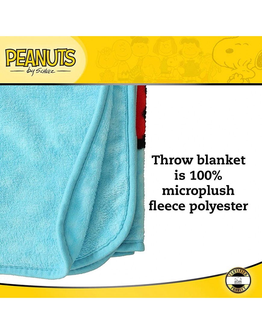 Silver Buffalo Peanuts Snoopy Micro-Plush Throw Blanket 45 x 60 Inches - BXJYOG0EU
