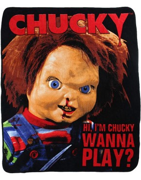Silver Buffalo Universal's Chucky "Wanna Play" Raschel Throw Blanket 50 x 60 inches - BS7G8I138