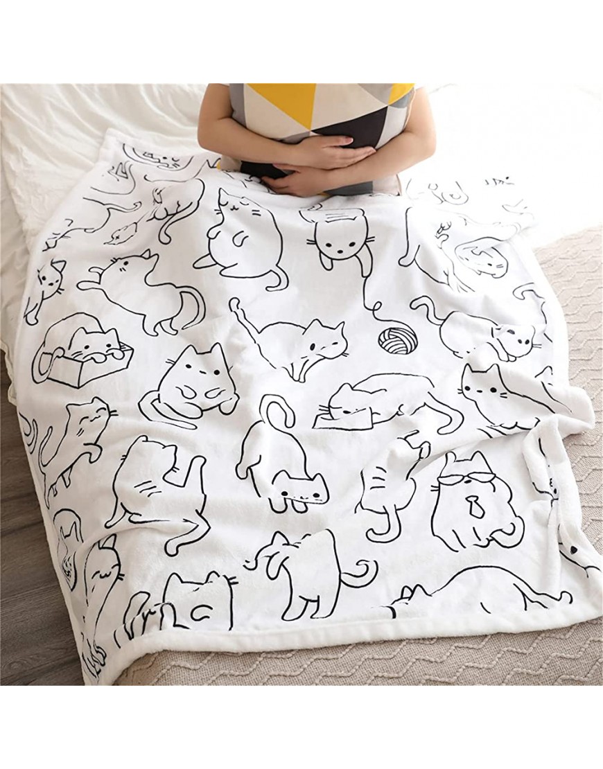 Sviuse Cat Blanket Kids Throw Blanket Cute Animals Pet Pattern Sherpa Blanket for Girls Bed Couch Chair Kawaii Cat Lover Gifts Soft Warm Cozy Fuzzy 50x60 Throw 50 X 60 Cat 2 - BC66AD0MJ