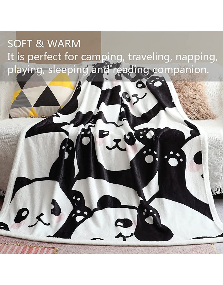 Sviuse Panda Throw Blanket Sherpa Fleece Blanket Cartoon Panda Pattern Lightweight Throw for Bed Sofa Travel Kids Teens Birthday Gifts 50 X 60 Panda 7 - BGULNPXOX