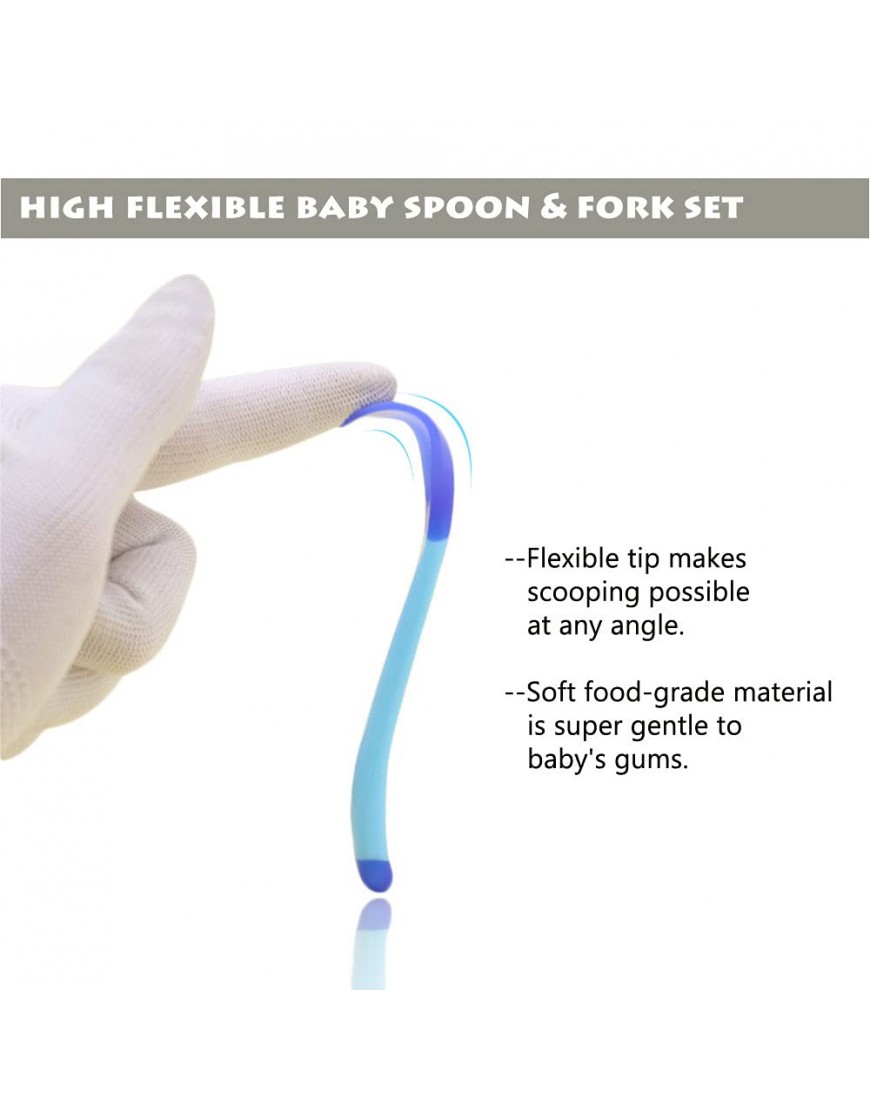 Baby Spoons First Stage Self Feeding 4 6 12 months 8 Pack Toddler Utensils Spoons and Forks BPA Free Gum-Friendly Baby Feeding Supplies Great Baby Shower Gift - BFA5M013I
