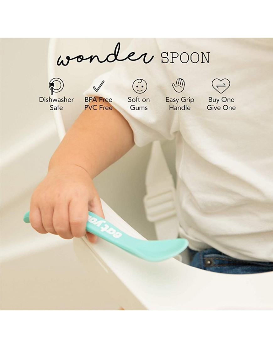 Bella Tunno Wonder Spoons Soft Baby Spoon Set Safe for Baby Teething & Toddler Spoons Food-Grade BPA Free Silicone Self Feeding Spoon 2pk Feed Me Baby Got Snacks - BUJBPFX8A