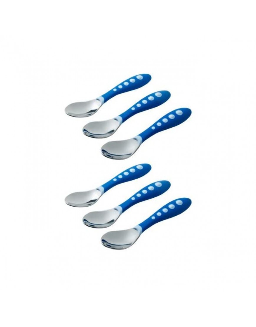 Gerber Stainless Steel Tip Kiddy Cutlery Spoons 6 Pack Blue - B18H4TMT4