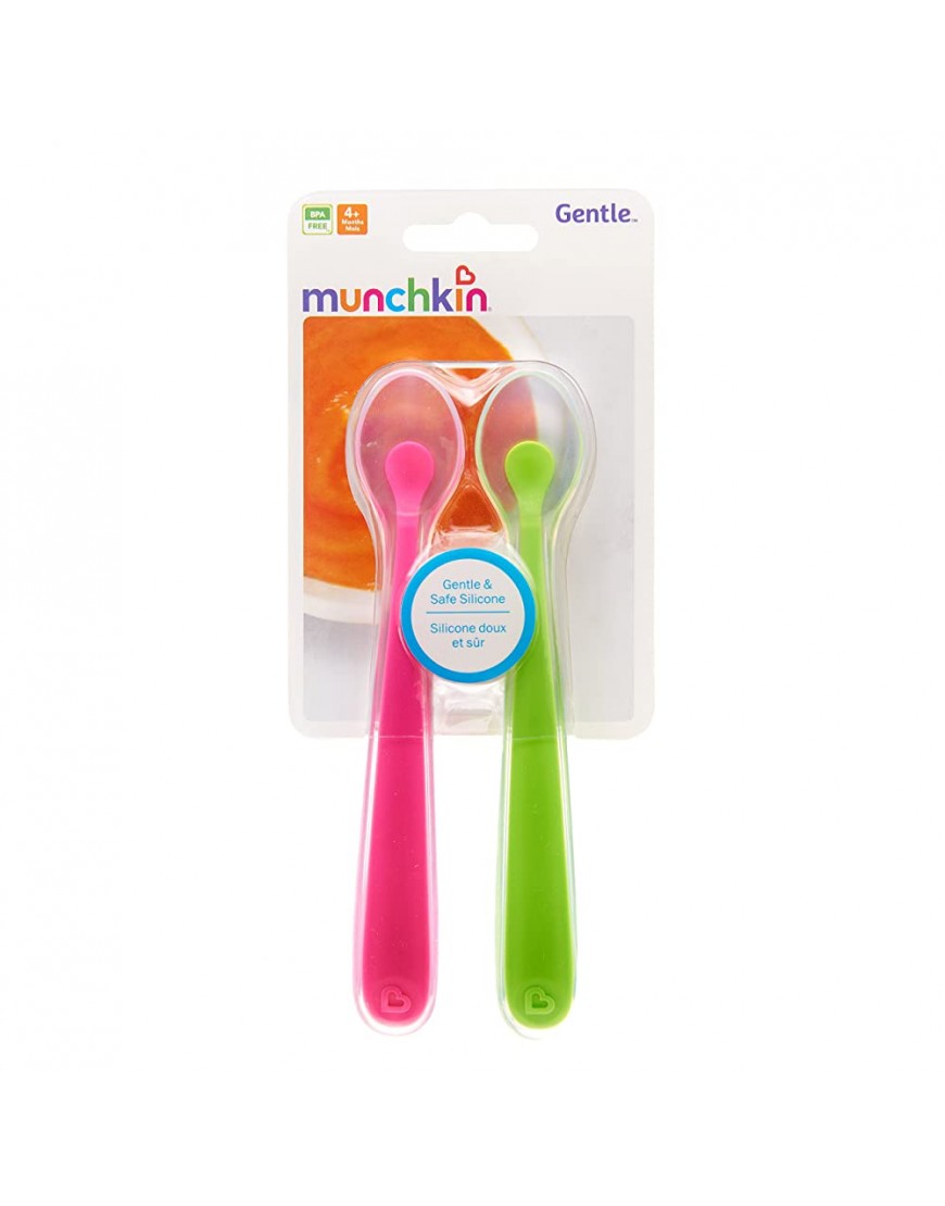 Munchkin Gentle Silicone Spoon Pink Green - BV1KTSP1Z