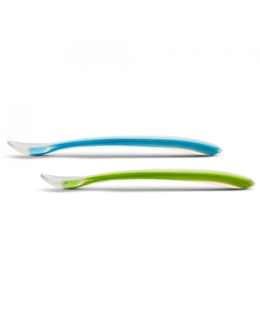 Munchkin Gentle Silicone Spoons Blue Green 4 Pack - B3QI95QJQ