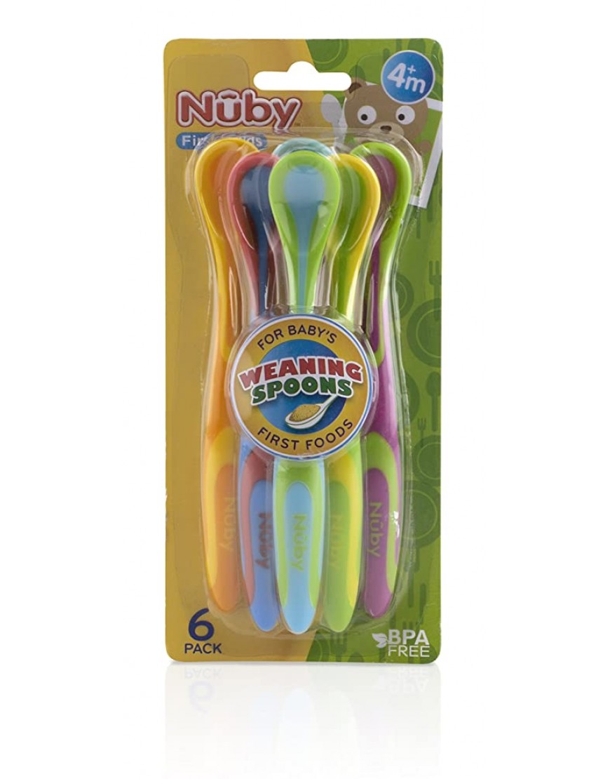 Nuby 6 Piece Fun Feeding Spoons - BIQL1GHNS