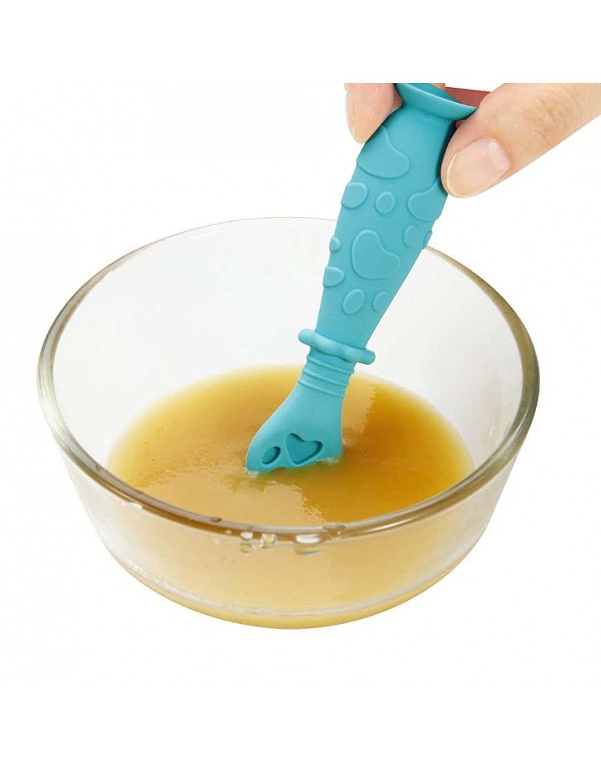 PandaEar Baby Spoon Set 4 Pack|BPA Free Stage One Silicone Self Feeding Utensil| Baby Led Weaning|Teething Friendly|Kids Toddlers 3-36 Months+ - BMVD86AIB