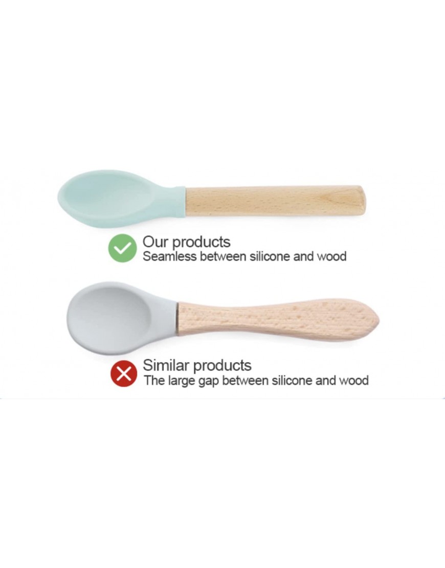Silicone Baby Spoons- Silicone Tips for Toddlers and Baby- Self-Feeding Utensils Pack of 4 - BC1X7BDGS