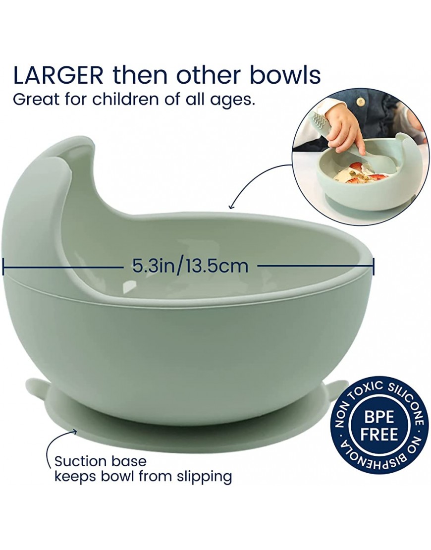 Silicone Suction Baby Bowl 2 Sets with Spoons 4 Sets - B5ORDJB3U