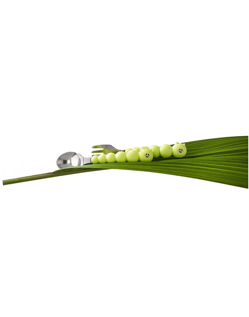 melii Silicone & Stainless Steel Caterpillar Spoon & Fork Utensil Set for Toddlers & Children - BSZ0OGZ2Z