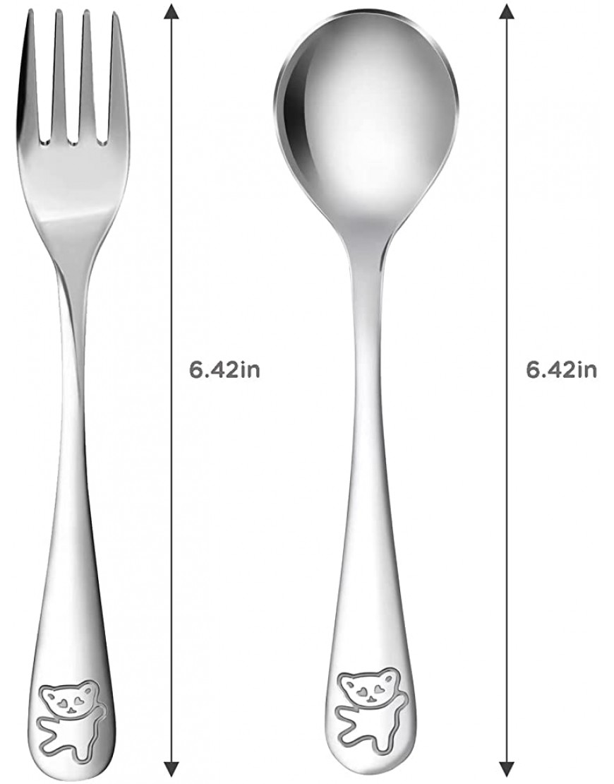PandaEar 6 Piece Kids Silverware Cutlery Flatware Set |Toddler Baby Child Stainless Metal Utensils Baby Metal 3 Spoons 3 Forks 410 Stainless Steel - B2E4U8E5N