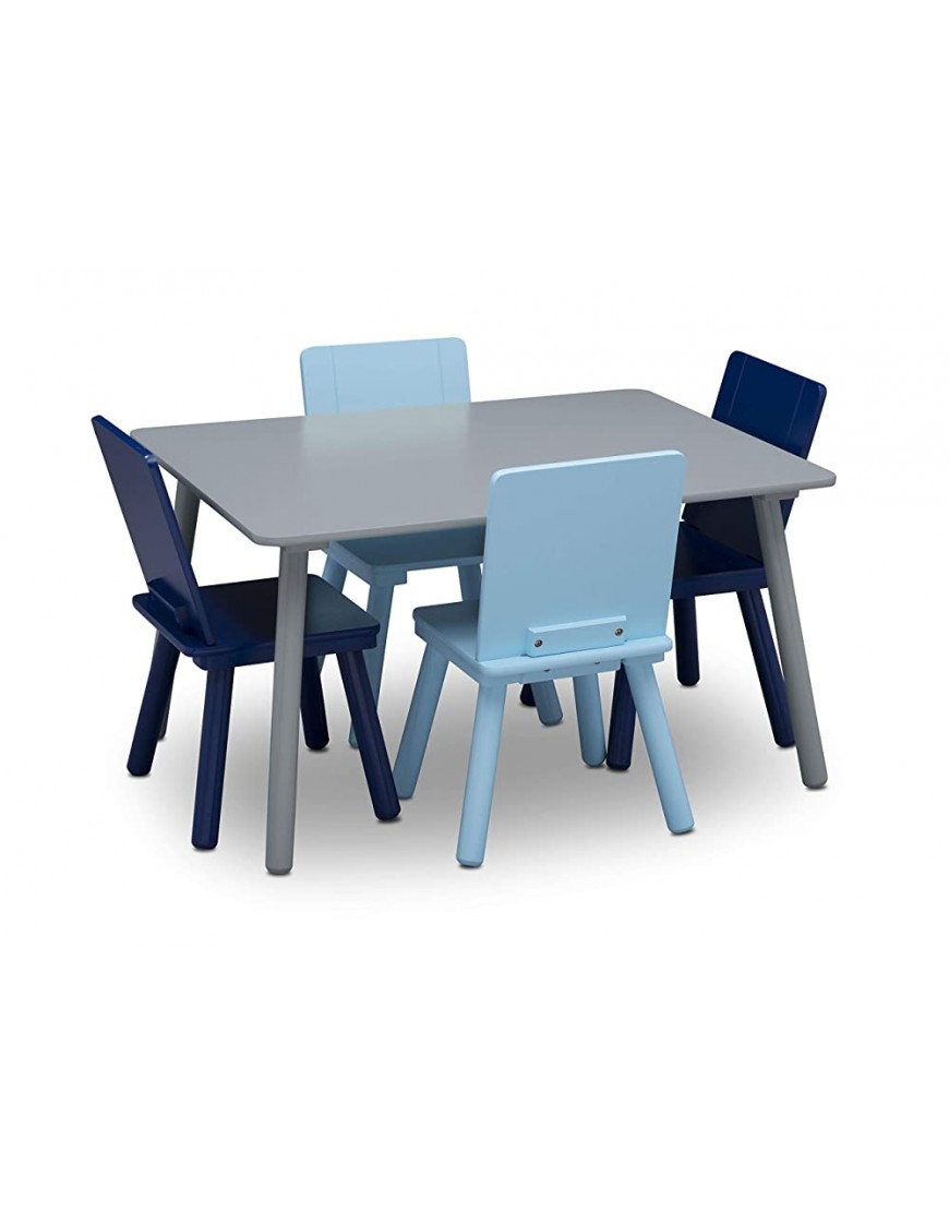 Delta Children Kids Table and Chair Set 4 Chairs Included Ideal for Arts & Crafts Snack Time Homeschooling Homework & More Greenguard Gold Certified Grey Blue - B3Y5ULZI9