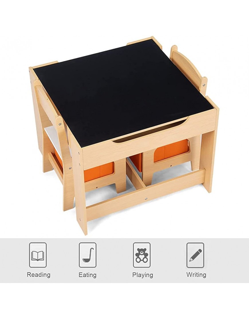 Ererboom Kids Table & Chair Set 3 in 1 Children Activity Desk Sets with Storage Drawer Detachable Blackboard Multifunctional Toddlers Entertainment Set Ideal for Painting Reading & Writing - B5F9ZLTS2