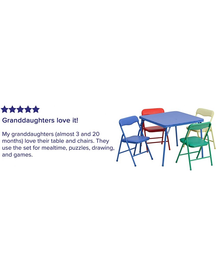Flash Furniture Kids Colorful 3 Piece Folding Table and Chair Set & Kids Colorful 5 Piece Folding Table and Chair Set - BRV1AZJ2T