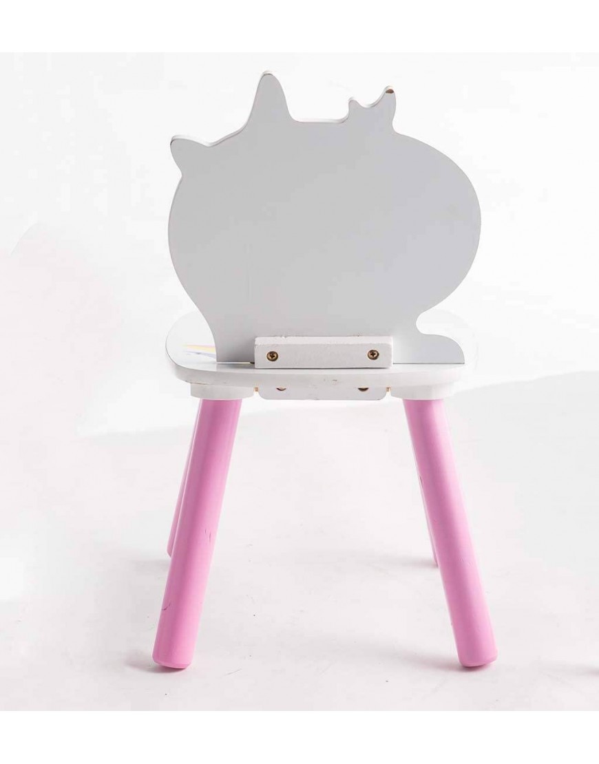 HearthSong Kids' Rainbow Unicorn Table and Two Chairs Playroom Furniture Set 2⅓' sq. Table and 11 sq. x 10½H Chairs - BSYYGU3HX