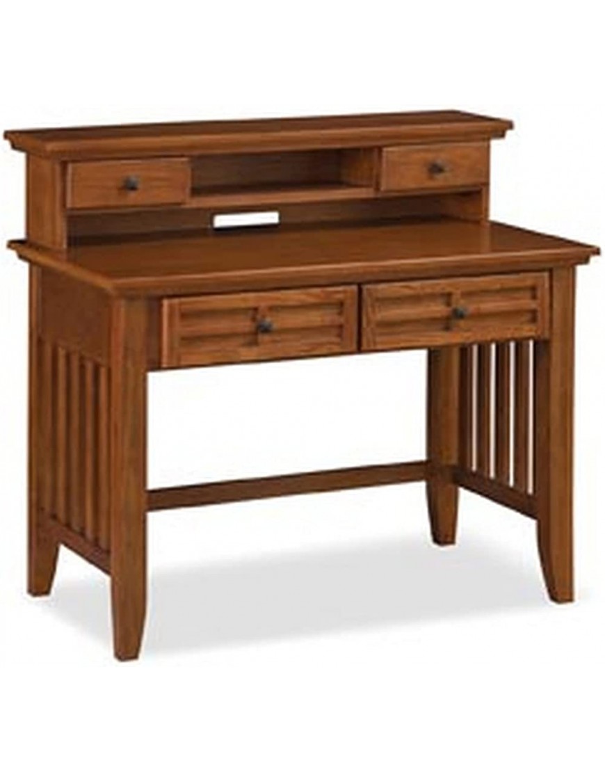 Home Styles Arts and Crafts Cottage Oak Student Desk and Hutch with Cable Access Two Drawers and Open Shelf - BPW5C3SSV