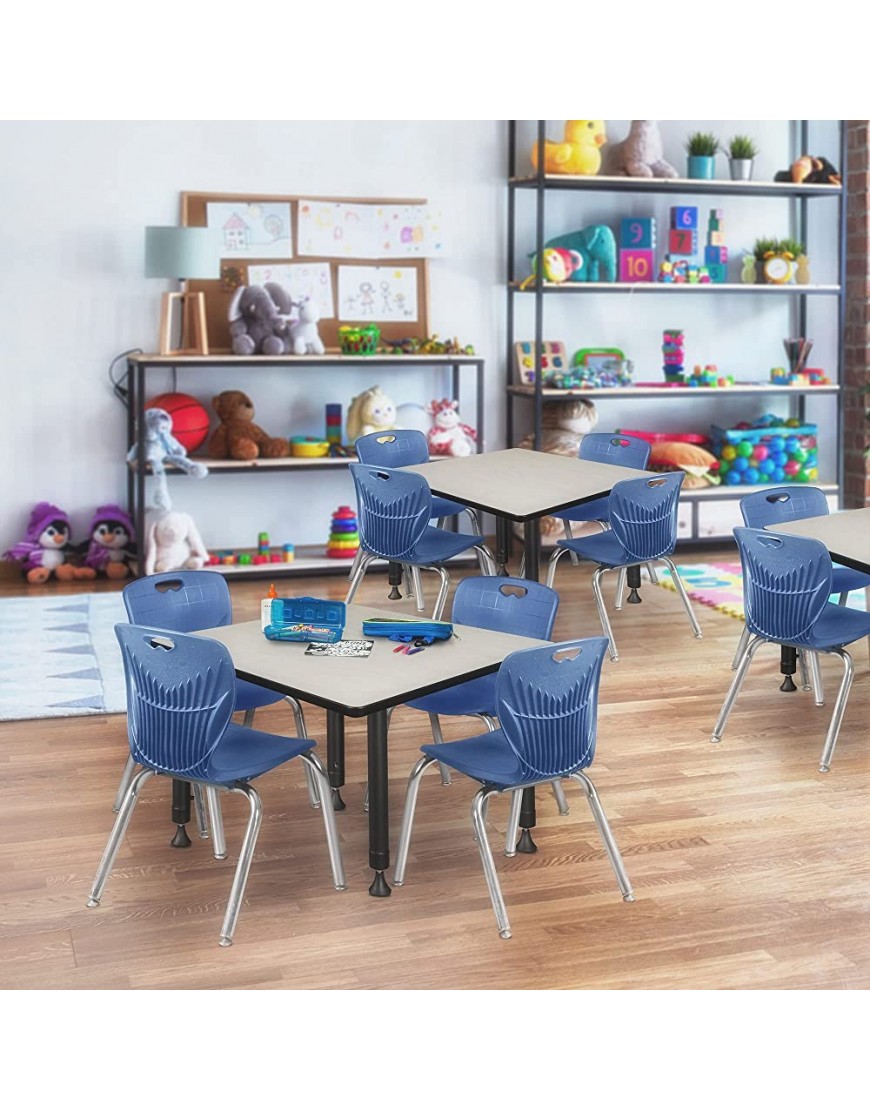 Kee 36 Square Height Adjustable Classroom Table Maple - BDF8UC39V