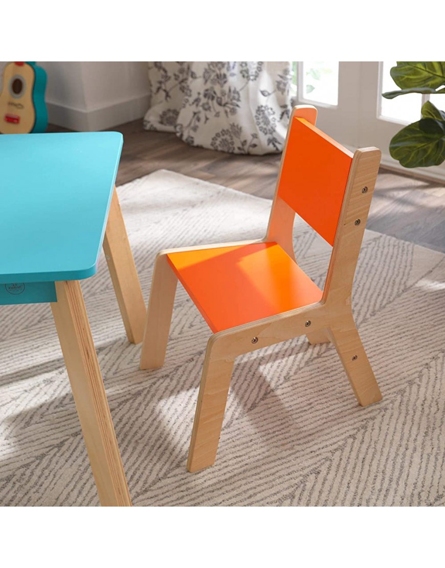 KidKraft Highlighter Children's Modern Table and Chair Set Bright Colored Wooden Kid's Furniture Gift for Ages 3-8 - BLLIWNVVJ