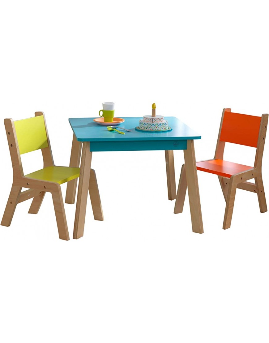 KidKraft Highlighter Children's Modern Table and Chair Set Bright Colored Wooden Kid's Furniture Gift for Ages 3-8 - BLLIWNVVJ