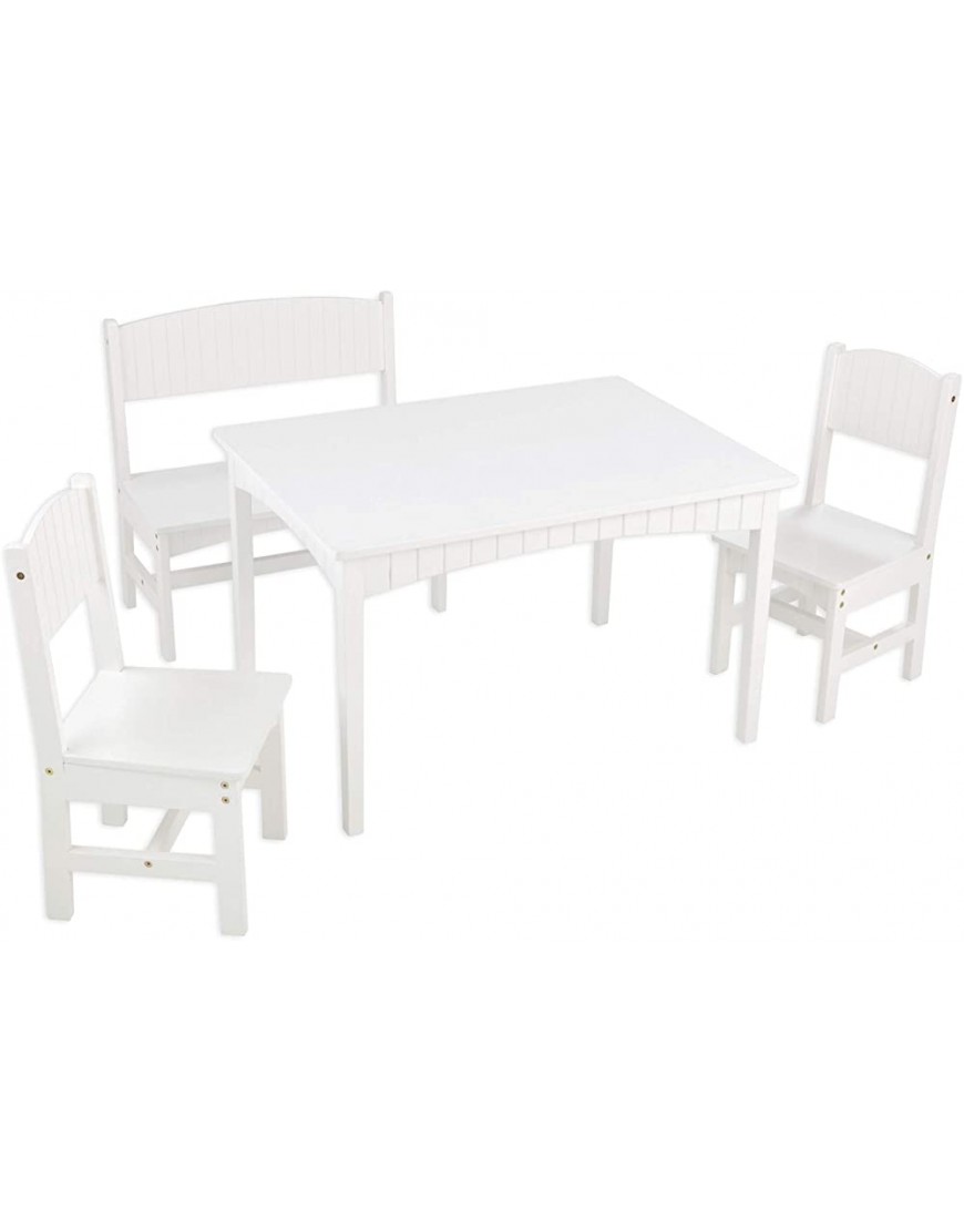 KidKraft Nantucket Wooden Table with Bench and 2 Chairs Children's Furniture White Gift for Ages 3-8 - BBMO34AN9
