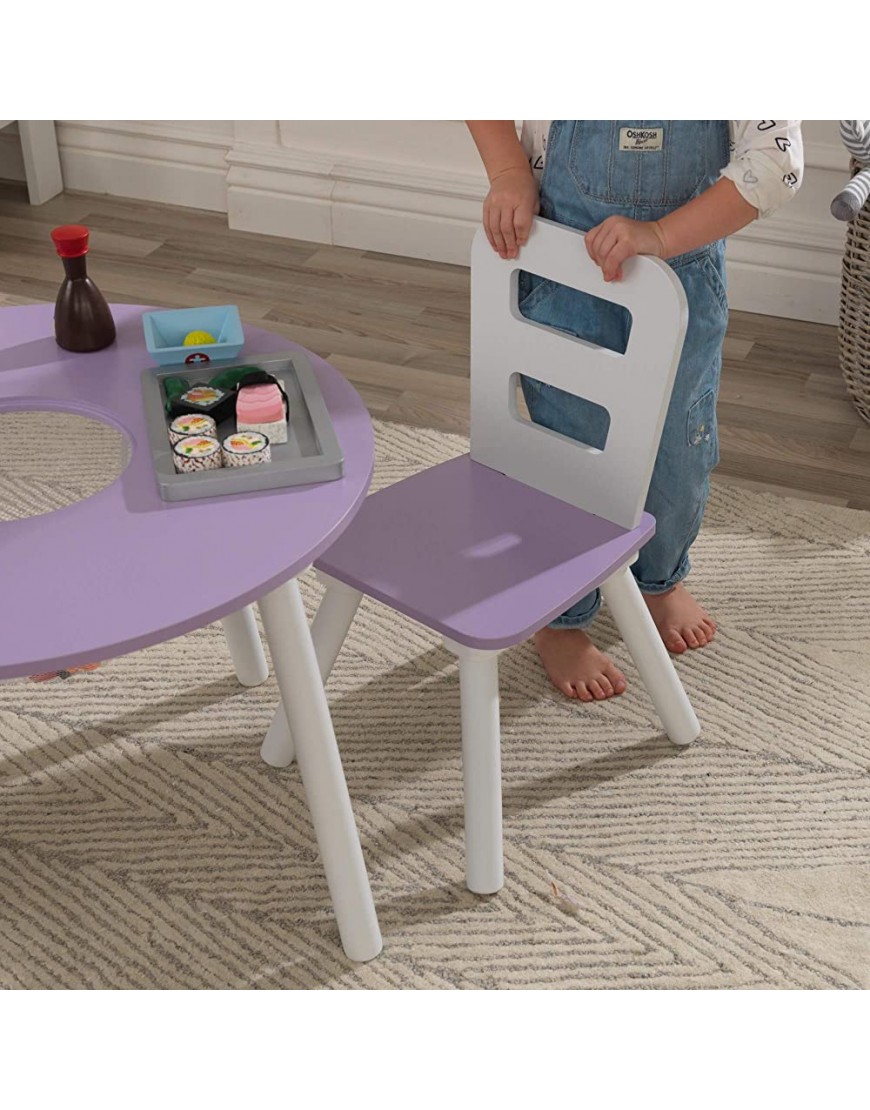 KidKraft Round Storage Table & 2 Chair Set Lavender Gift for Ages 3-6 - BJCJA8IH2