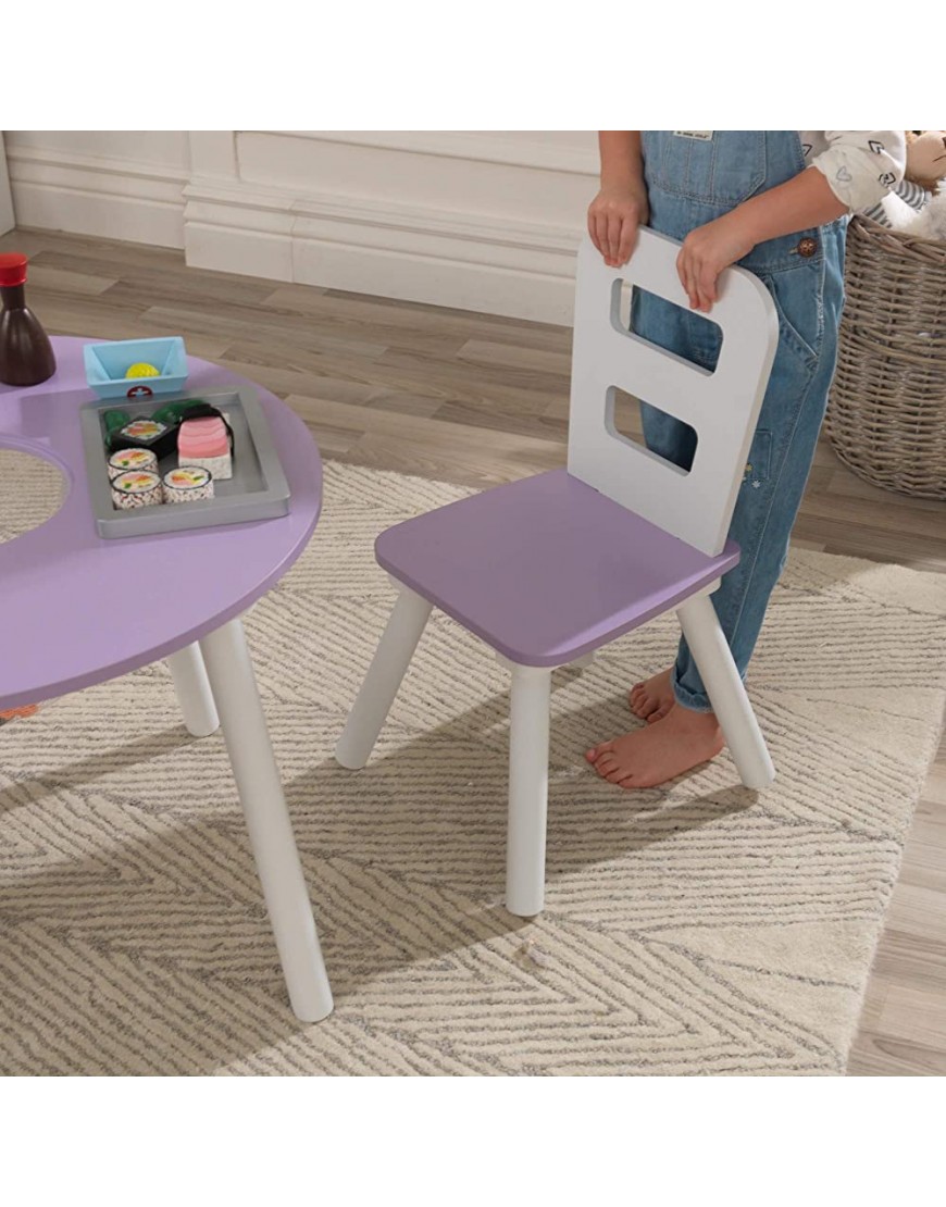 KidKraft Round Storage Table & 2 Chair Set Lavender Gift for Ages 3-6 - BJCJA8IH2