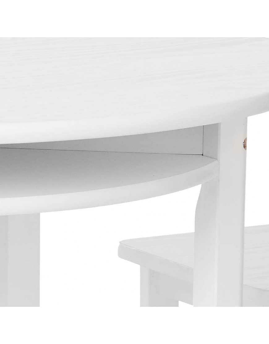 Lipper International Child's Round Table with Shelf and 2 Chairs White - BTFZCJHBJ