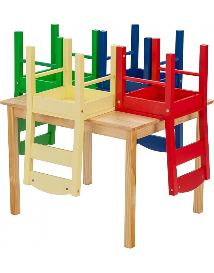 Multicolor 5PCS Kids Table and Chairs Set Children Art Activity Desk Best Gifts for Kids Perfect for Kids to Enjoy Eating Reading Creating Playing Suitable for Bedroom Kindergarten Day Care Playroom - BZXUIKHCE