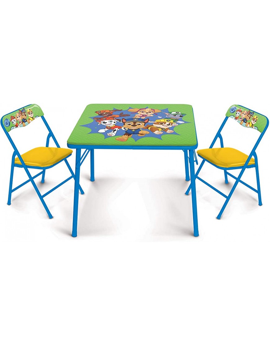 Paw Patrol Neutral Activity Table Set Blue Frame & Yellow Chairs - B71KC6ELF