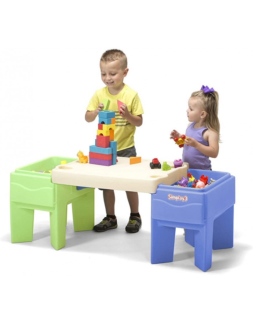 Simplay3 Kids Indoor Outdoor Sand and Water Activity Table with Storage - B0QTTQ57X