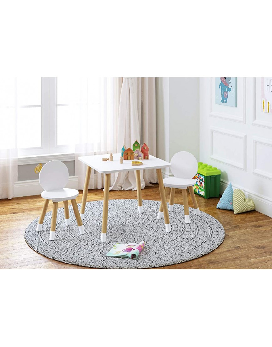 UTEX Kids Table with 2 Chairs Set for Toddlers Boys Girls 3 Piece Kiddy Table and Chairs Set White - BSQY6ZDWJ