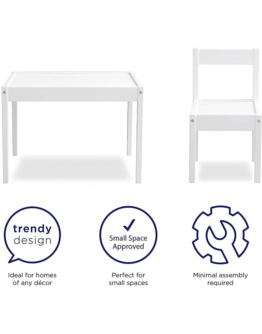 Baby Relax Hunter 3 Piece Kiddy Table and Chair Set White DA7501W - BKQPFN88M