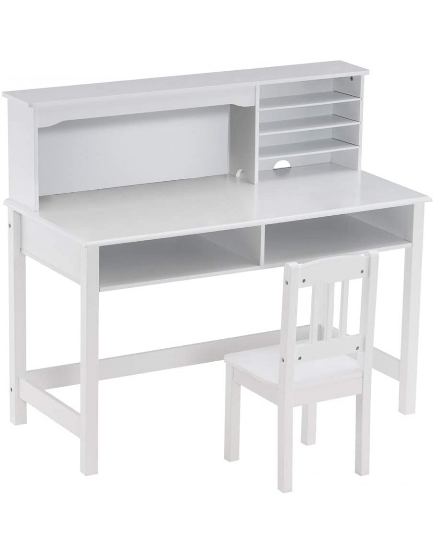 Children’s Desk and Chair Set,Student Table with Drawers and Storage Function for Student's Study Computer and Writing Workstation Wooden Kids Bedroom Furniture,White 39.3718.937.8‘’ - B0FZ5WMW9
