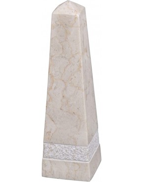 Creative Home Genuine Champagne Marble Stone 10" High Obelisk Desk Accessory Paper Weight - BJ0L3XCPQ