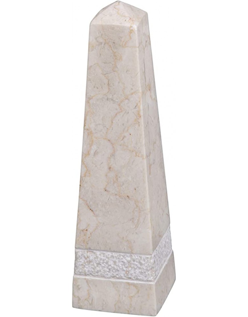 Creative Home Genuine Champagne Marble Stone 10 High Obelisk Desk Accessory Paper Weight - BJ0L3XCPQ