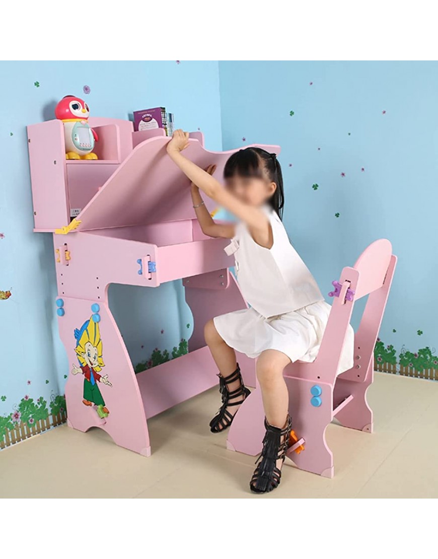 FEIYIYANG Kids Writing Desk Children's Study Desk Bookcase Combination Writing Desk and Chair Set Primary School Desk Girl Male Desk and Chair Children's Study Table Color : Blue - B2PZ79I1G