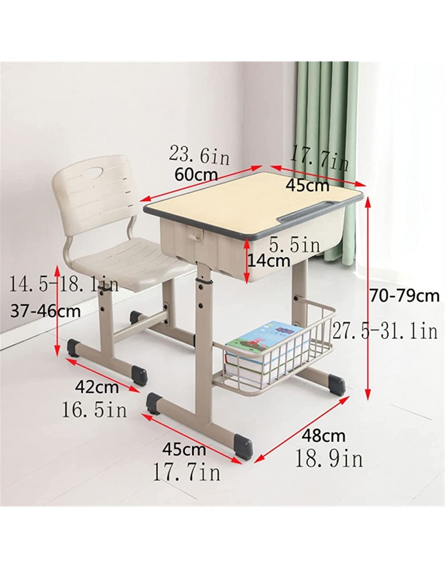 FEIYIYANG Kids Writing Desk Primary School Desk and Chair Set Children's Learning can Lift Home Writing Table - BY1PNCFNM