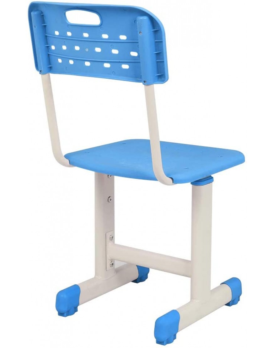 Knocbel Lifting Student Desk and Chair Set Adjustable Height Children Home School Workstation with Side Hooks for 3-14 Years Old Kids Blue - B3M77DZOJ