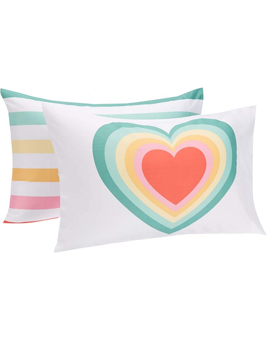 Basics Kids Soft Easy-Wash Microfiber Pillow Cases Standard Set Heart - B1VCOSIEM
