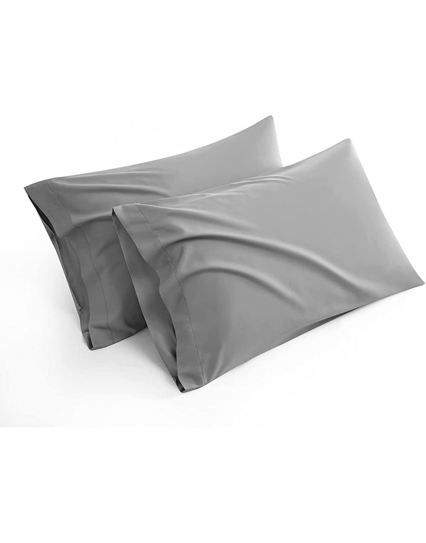 Dowin Premium Bamboo Pillowcases Standard Dark Grey Kids Pillow Case Set of 2 Ultra Soft & Cool Blend from Natural Bamboo Fiber - BZJNC4TNJ